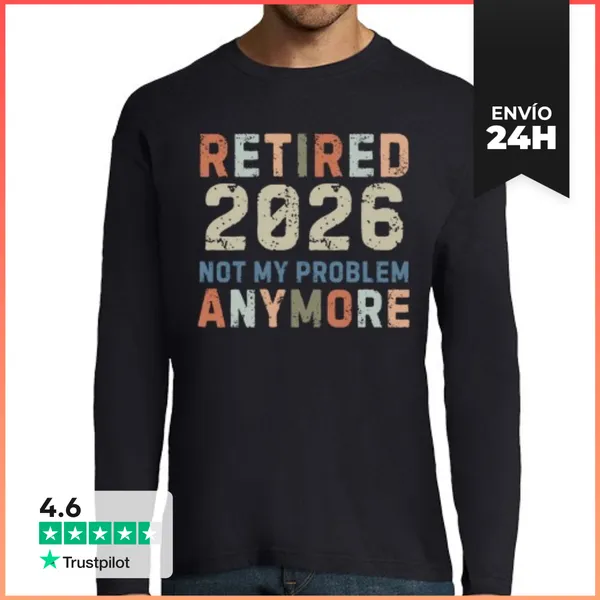 Camiseta Hombre Manga Larga Jubilado 2026 LaTostadora