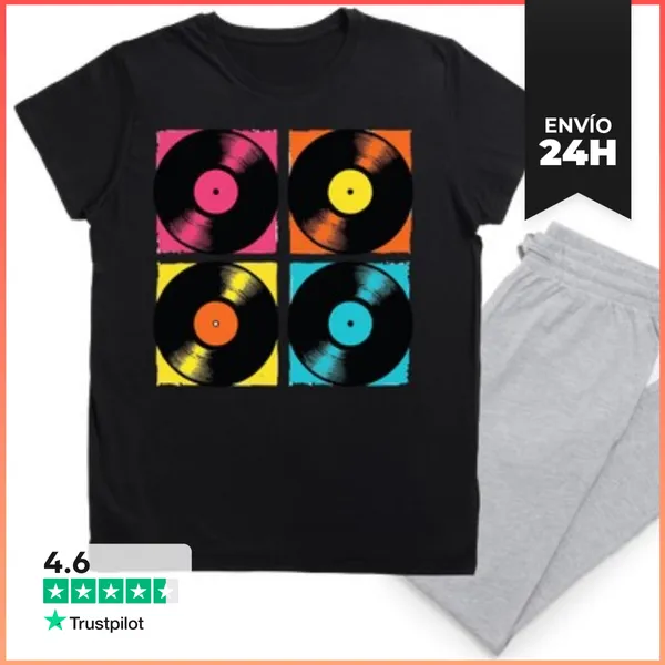 Pijama Disco De Vinilo Arte Pop Retro LaTostadora