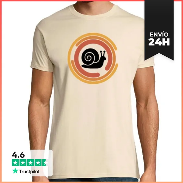 Camiseta Hombre Clásica Caracol Psicodélico LaTostadora
