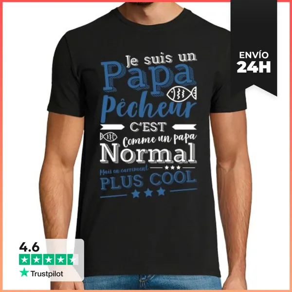 Camiseta Hombre Clásica Papá Del Pescador LaTostadora