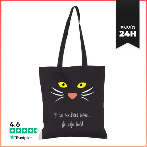 Bolsa De Tela Bolso Gato Si Tu Me Dices Miau, Lo Dejo Todo