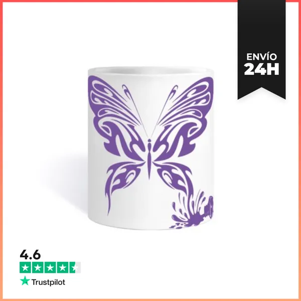 Taza Tinta Derramada Forma Mariposa En Mor LaTostadora