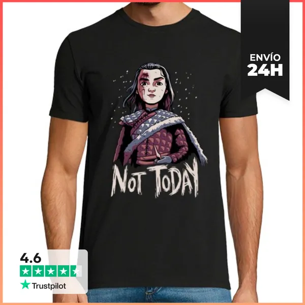 Camiseta Hombre Clásica Hoy No Arya Stark Camiseta LaTostadora