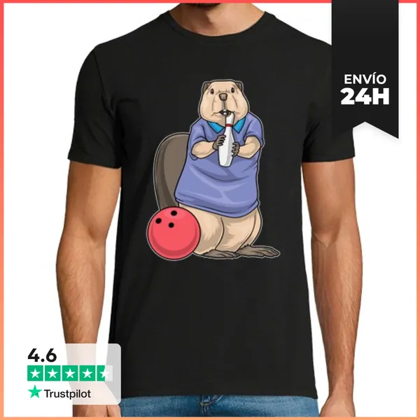 Camiseta Hombre Clásica Bola De Bolos De Castor LaTostadora