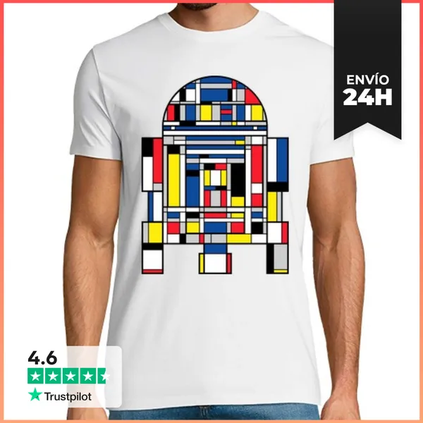 Camiseta Hombre Clásica R2D2 Mondrian LaTostadora