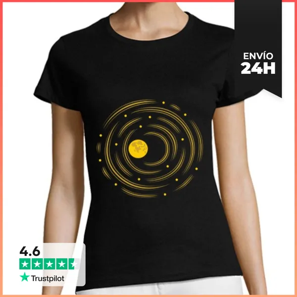 Camiseta Mujer Clásica La Luna Y Las Estrellas Sueñan Camiseta