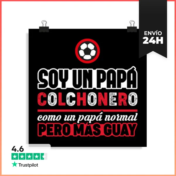 Póster Cuadrado Papá Colchonero, Día Del Padre LaTostadora