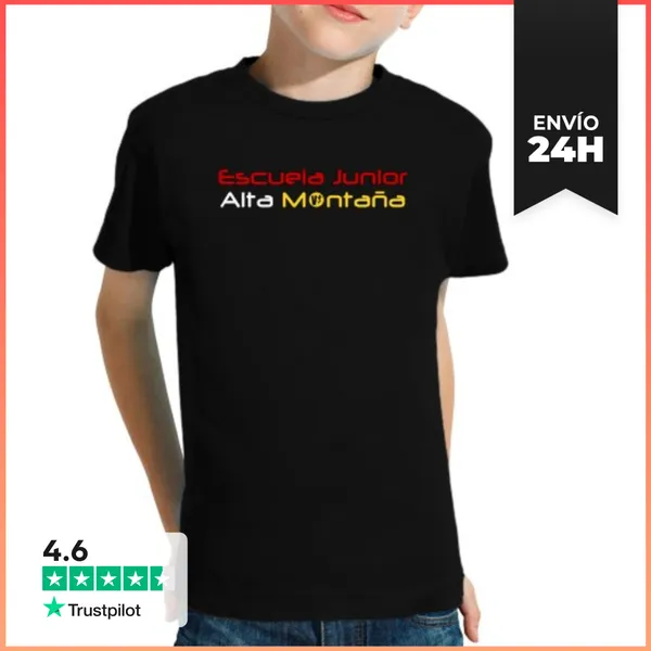 Camiseta Clásica Para Niños Niño, Manga Corta, Negra LaTostadora