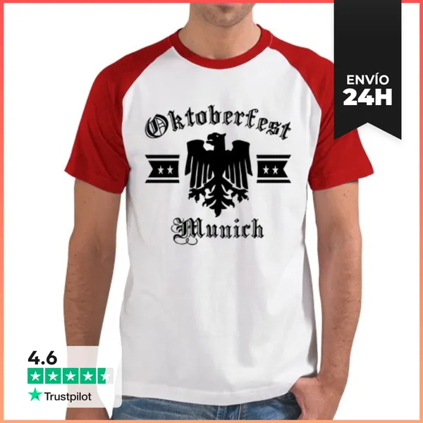 Camiseta Hombre, Estilo Béisbol Oktoberfest Munich LaTostadora