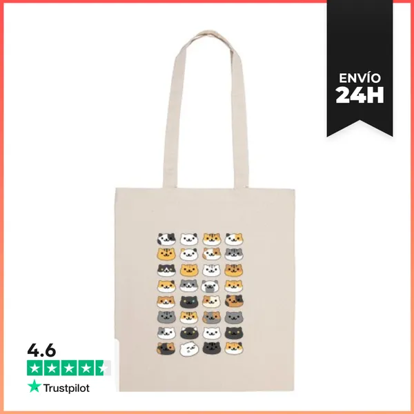Bolsa De Tela Neko Atsume - Faces LaTostadora