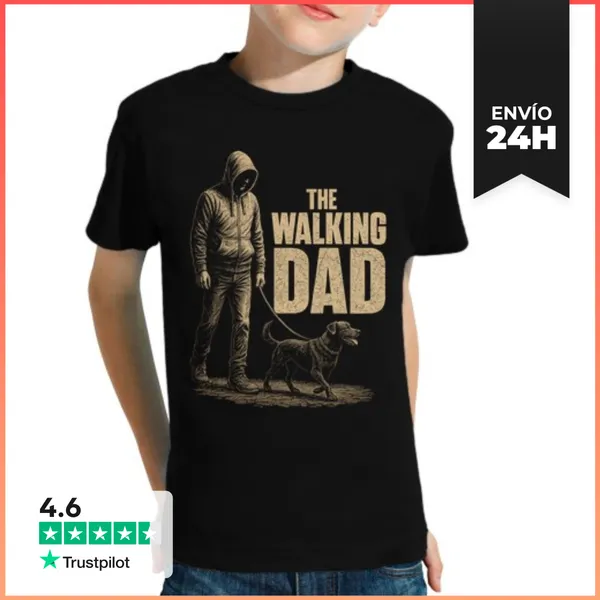 Camiseta Clásica Para Niños The Walking Dad Padre Paseando Al
