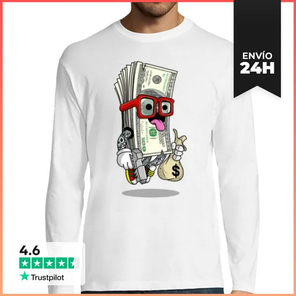 Camiseta Hombre Manga Larga Regalo Divertido Para Amante Del Rap