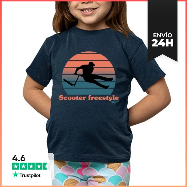 Camiseta Clásica Para Niños Scooter De Estilo Libre Sol