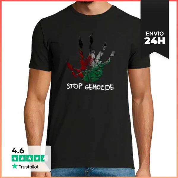 Camiseta Hombre Clásica Stop Genocide LaTostadora