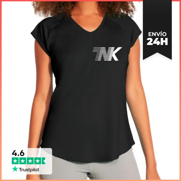Camiseta Deportiva Mujer Mujer, Deportiva Fitness, Negra