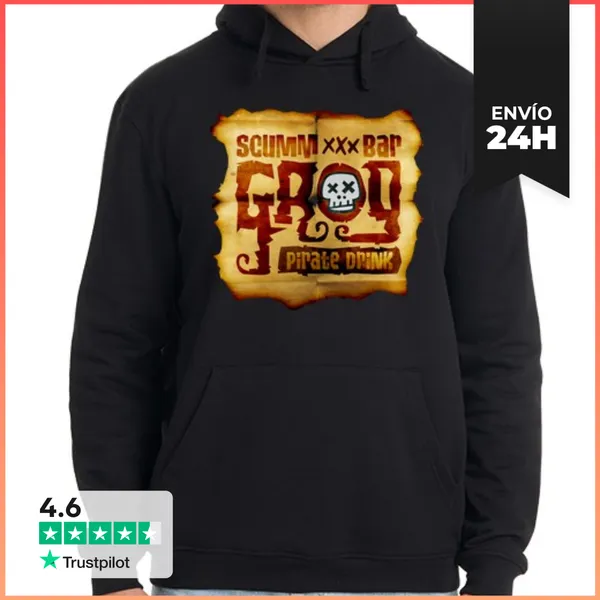 Sudadera Unisex Con Capucha Monkey Island: Grog LaTostadora