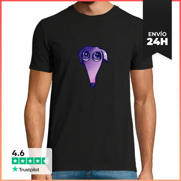 Camiseta Hombre Clásica Galgo Púrpura Galgos Arte LaTostadora