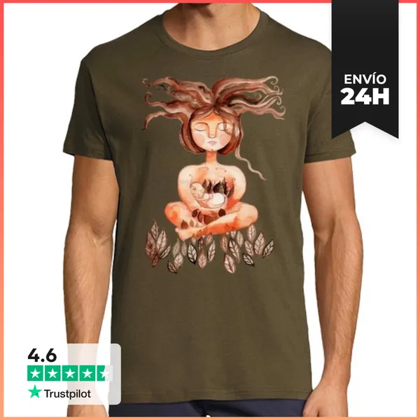 Camiseta Hombre Clásica Madre Ocaso Estival Manga Corta Hombre