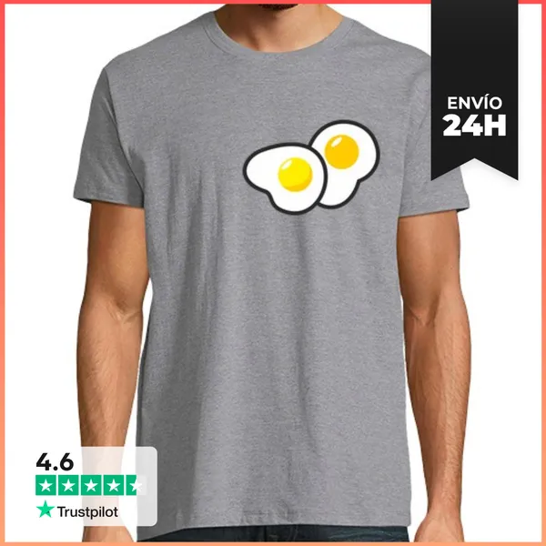 Camiseta Hombre Clásica PAR DE HUEVOS FRITOS LaTostadora