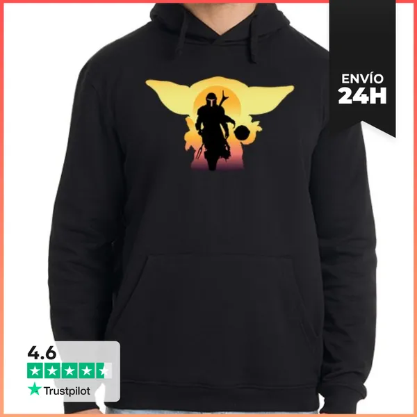Sudadera Unisex Con Capucha Hombre, Jersey Con Capucha, Negro