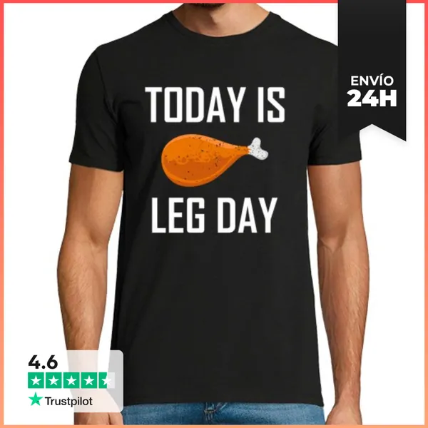 Camiseta Hombre Clásica Día De Piernas Gimnasio Fitness Sentadi