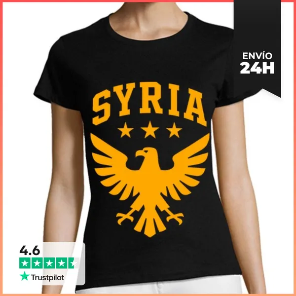 Camiseta Mujer Clásica Syria Aguila Escudo Emblema Escudo Siria