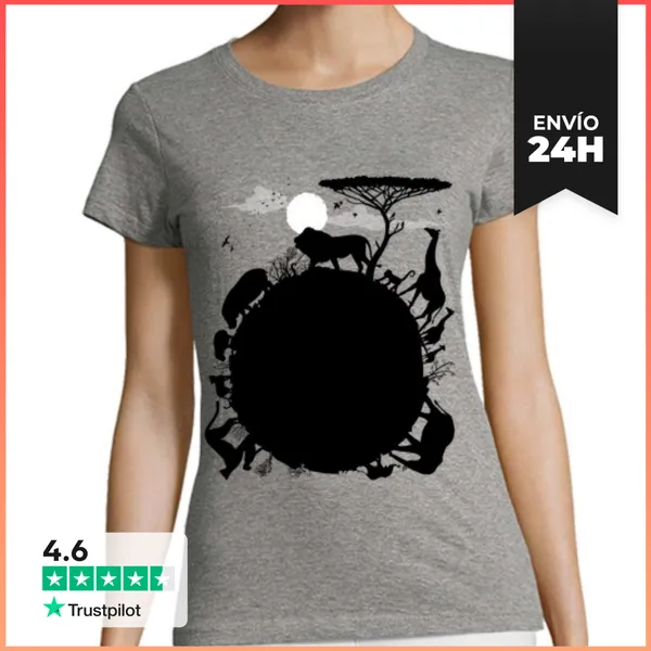 Camiseta Mujer Clásica Mujer, Manga Corta, Azul Cielo, Calidad