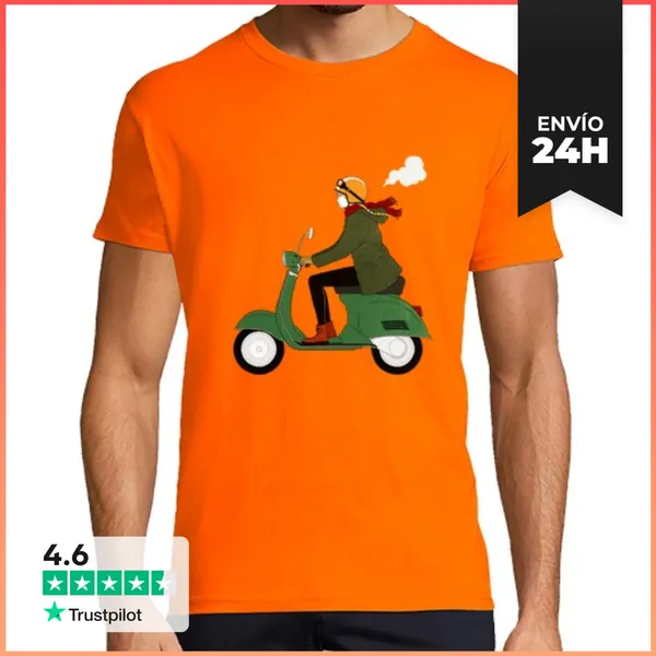 Camiseta Hombre Clásica Chica De La Scooter LaTostadora