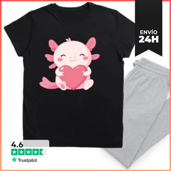 Pijama Ajolote Kawaii Con Corazón LaTostadora