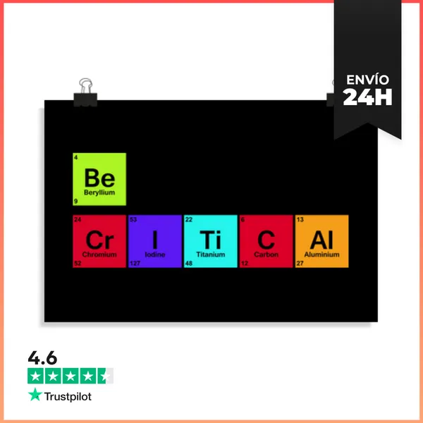 Póster Horizontal Be Critical LaTostadora