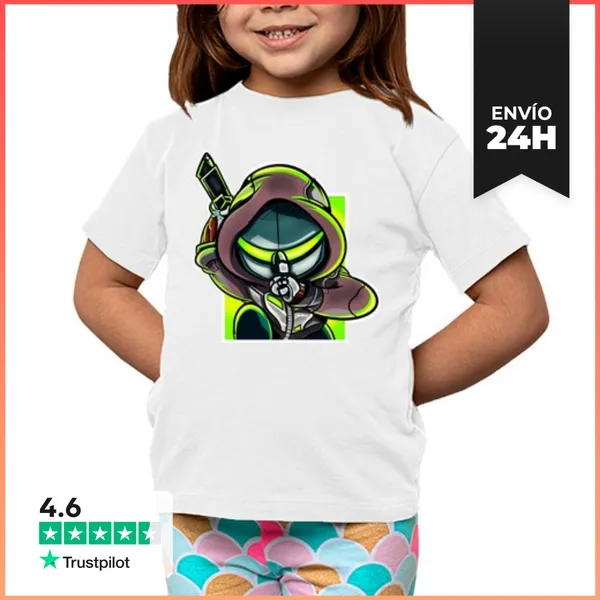 Camiseta Clásica Para Niños Genji Verde LaTostadora