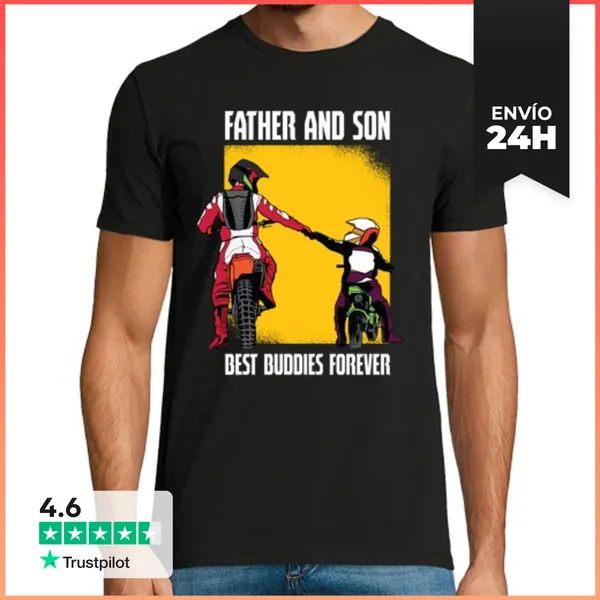 Camiseta Hombre Clásica Mejores Amigos En La Bicicleta También