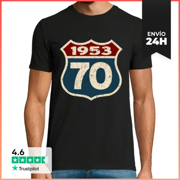 Camiseta Hombre Clásica Nacido En 1953 - 70 Años LaTostadora