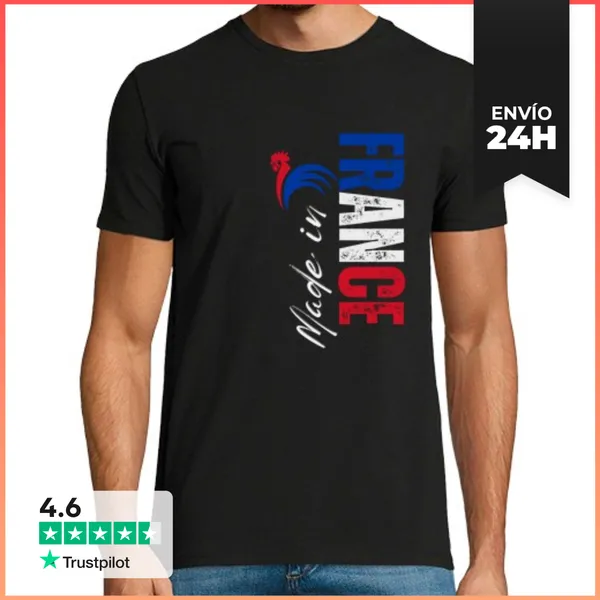 Camiseta Hombre Clásica Hecho En Francia, Orgullo Francés