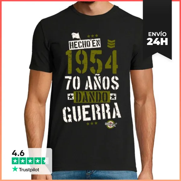 Camiseta Hombre Clásica 1954. 70 Años Dando Guerra LaTostadora