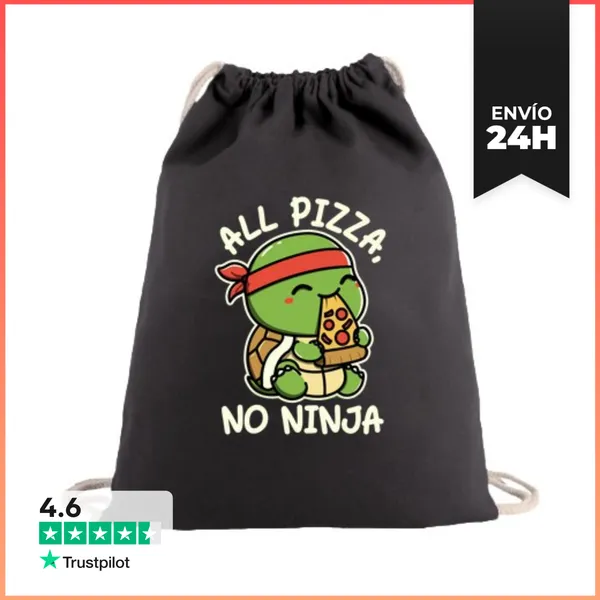 Mochila Saco Con Cuerdas Toda Pizza Ningún Ninja LaTostadora