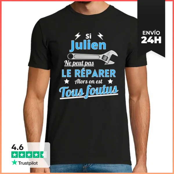 Camiseta Hombre Clásica Julien El Manitas Mejor Humor LaTostadora