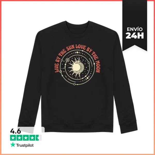 Sudadera Unisex LIVE BY THE SUN LOVE BY THE MOON LaTostadora