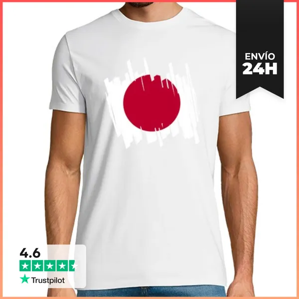 Camiseta Hombre Clásica Bandera Japón LaTostadora
