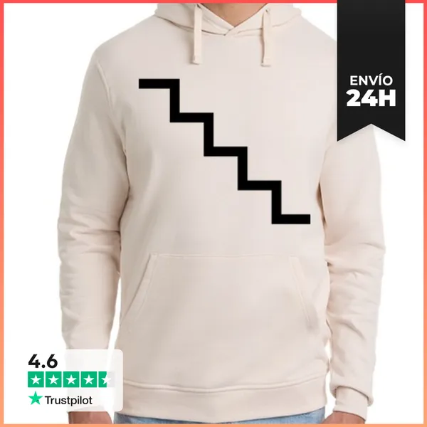 Sudadera Unisex Con Capucha Diagrama De Silueta De Escalera,
