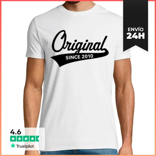 Camiseta Hombre Clásica Original Desde 2010 - Cumpleaños - Negro