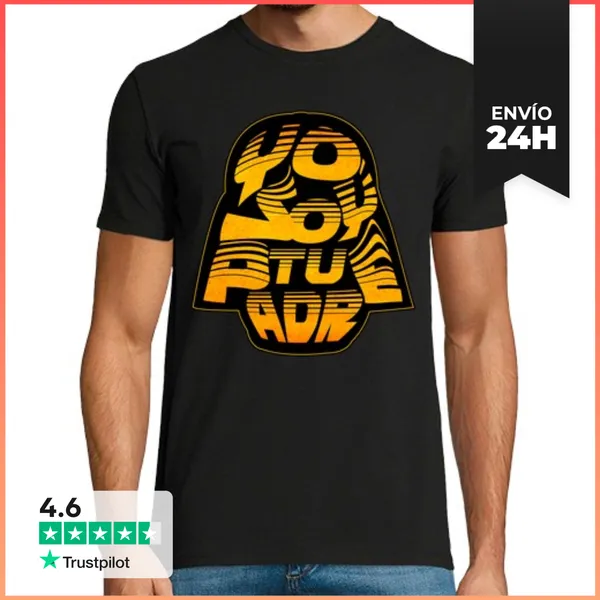 Camiseta Hombre Clásica Hombre, Manga Corta, Negra, Calidad Extra