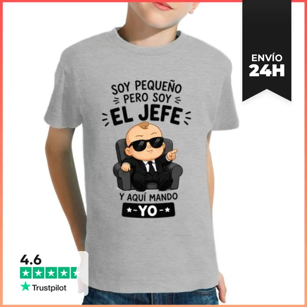 Camiseta Clásica Para Niños Soy Pequeño Pero Soy El Jefe