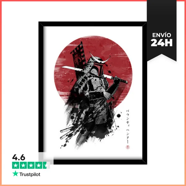Cuadro Con Marco Vertical Mandalorian Samurai LaTostadora