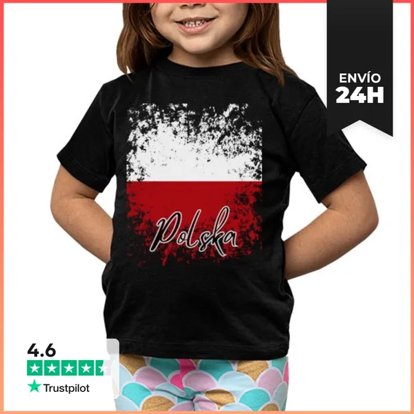 Camiseta Clásica Para Niños Polonia Bandera, Orgullo Polaco