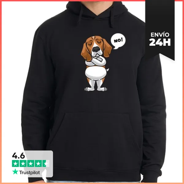 Sudadera Unisex Con Capucha Terco Beagle Perro Gracioso