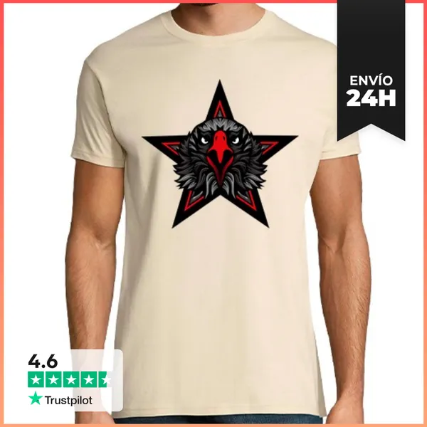 Camiseta Hombre Clásica Cabeza De Águila Dorada LaTostadora