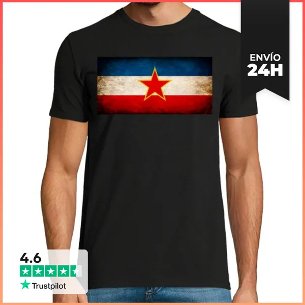 Camiseta Hombre Clásica Bandera De Yugoslavia LaTostadora