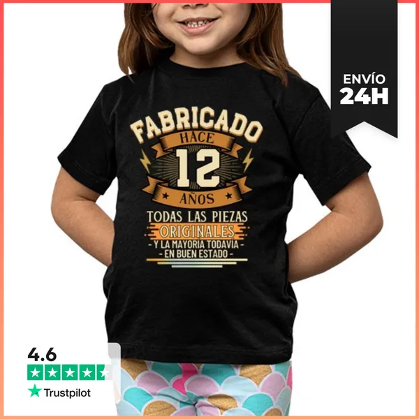 Camiseta Clásica Para Niños Fabricado Hace 12 Años Todas Las