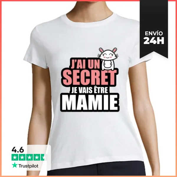 Camiseta Mujer Clásica Tengo Un Secreto Voy A Ser Abuela